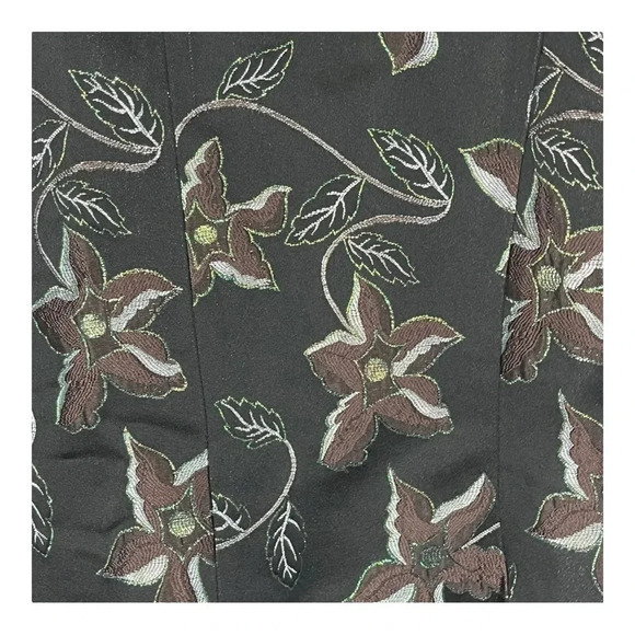 Vintage Elite Champagne Brown Floral‎ Embroidered Embellish Blazer Women Size 12 - Picture 11 of 16